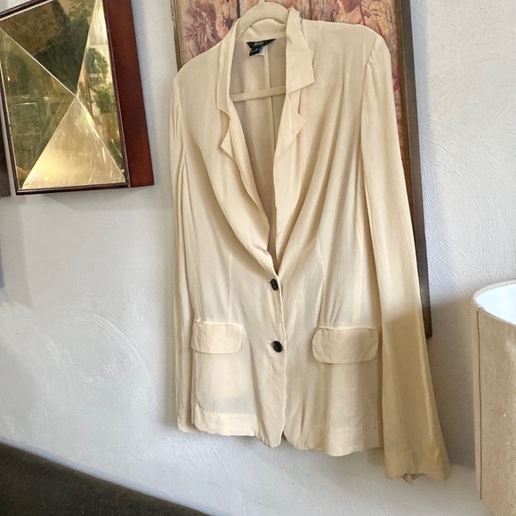 BODY BY VICTORIAS SECRET 100% SILK BLAZER SILK OVERSIZED BLAZER SUIT JACKET 6 - Picture 16 of 16